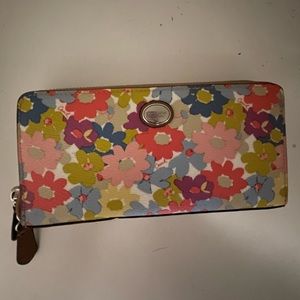 Coach Watercolor flower wallet OS